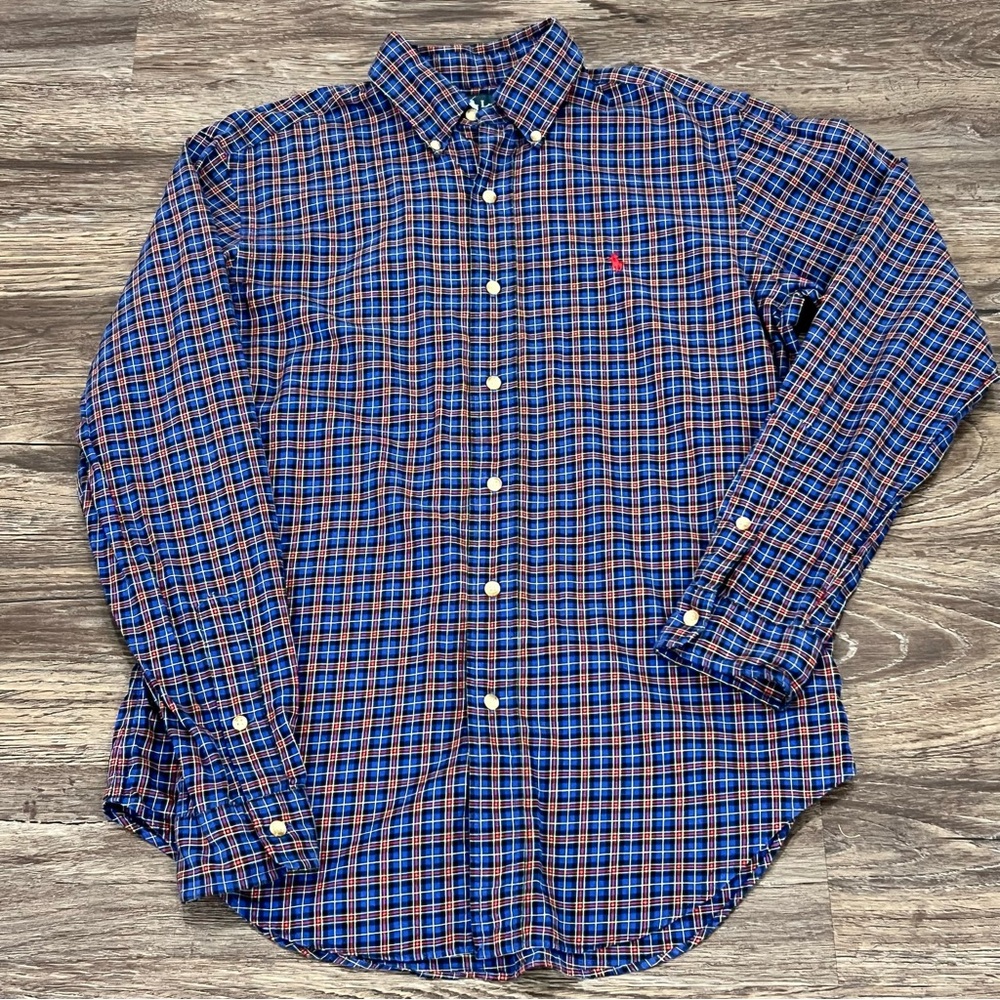Ralph Lauren Classic Fit‎ Long Sleeve Blue Red Plaid Button Down Small Oxford - Picture 2 of 4